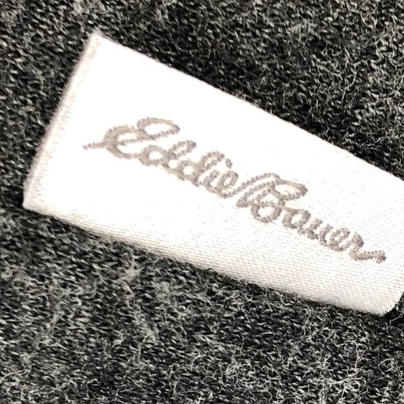 Eddie Bauer Heathered Charcoal/Dark grey Camp Fleece Wrap Cardigan Sweater M - Picture 11 of 16